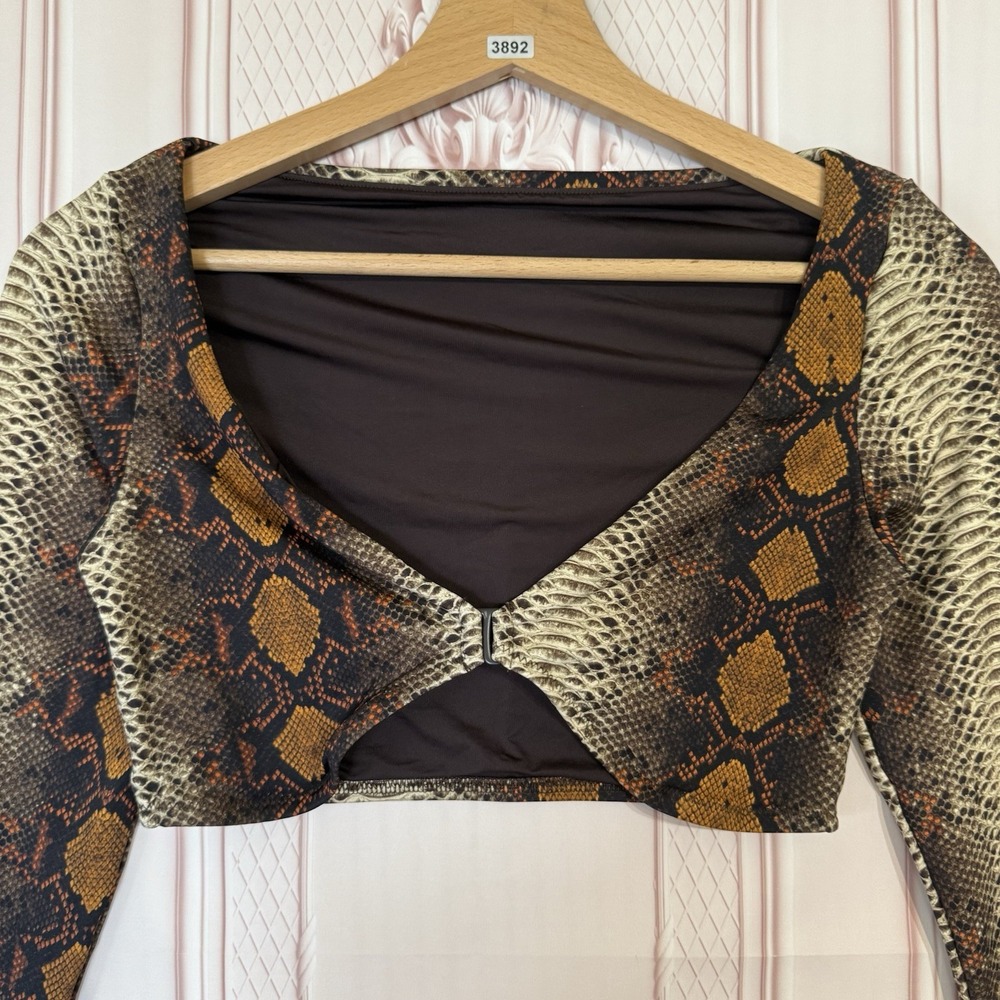 SKIMS Swim Long Sleeve Shrug in a Desert Snake Print Size Small NWOT - Picture 2 of 10
